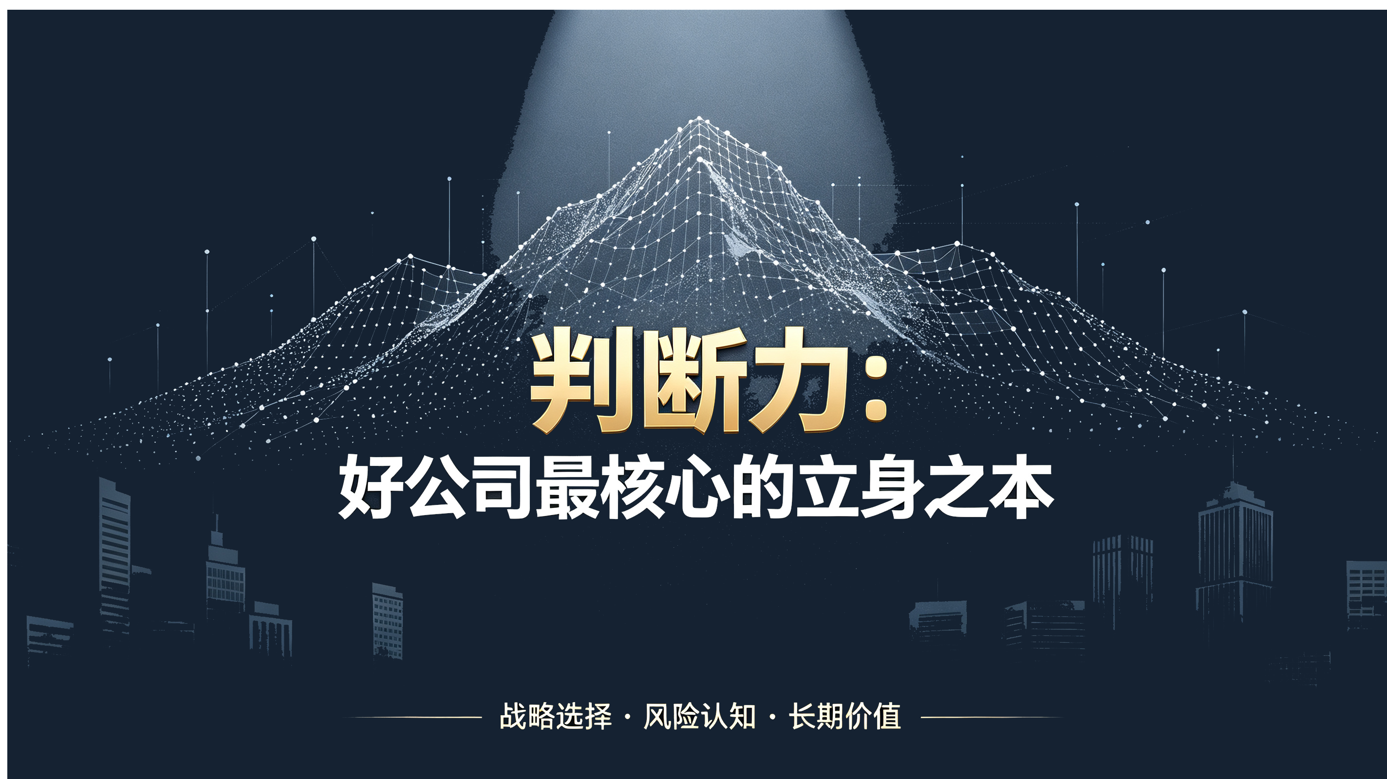 判断力：好公司最核心的立身之本